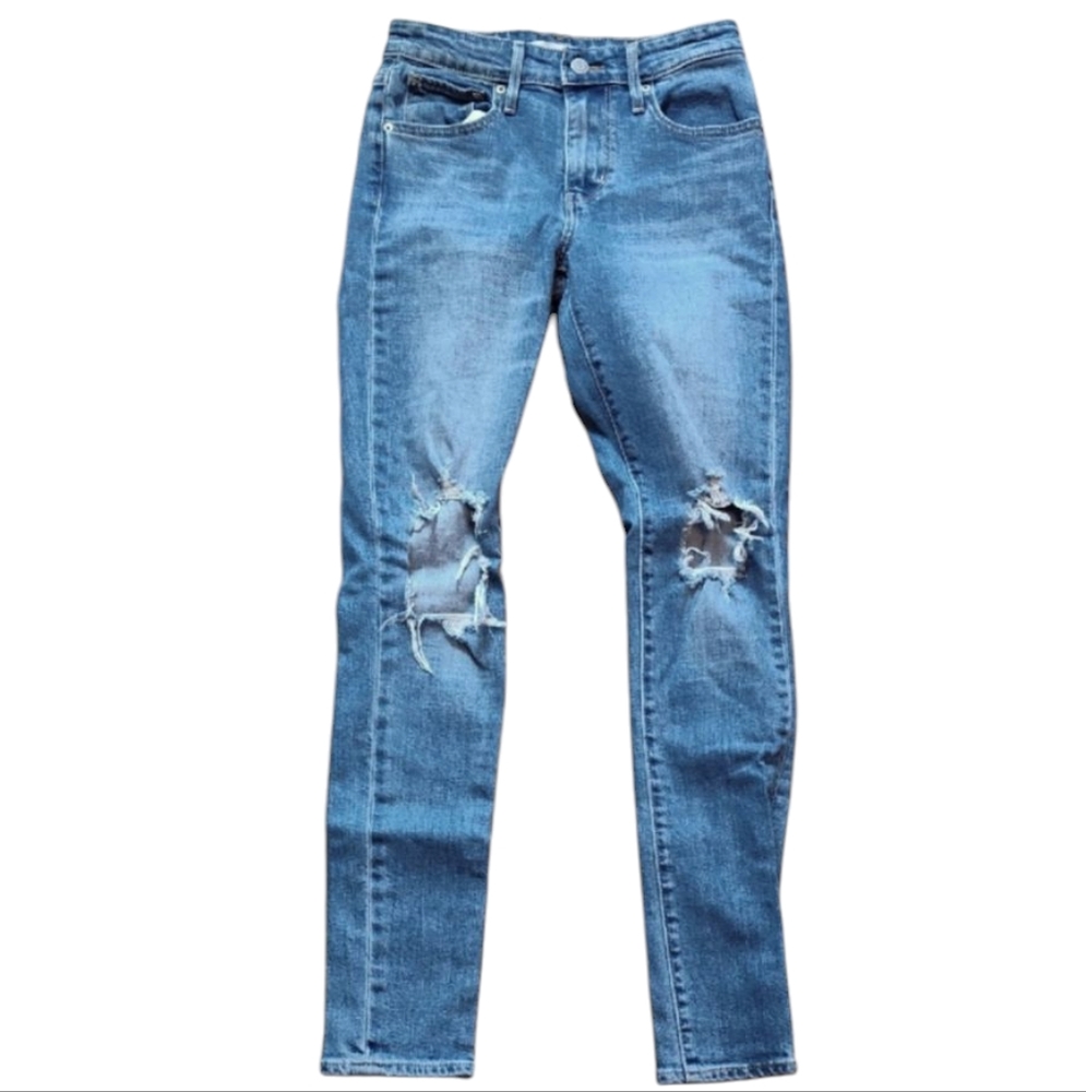 Levi's Women's 721 High Rise Skinny Jeans Size 25x30 Distressed